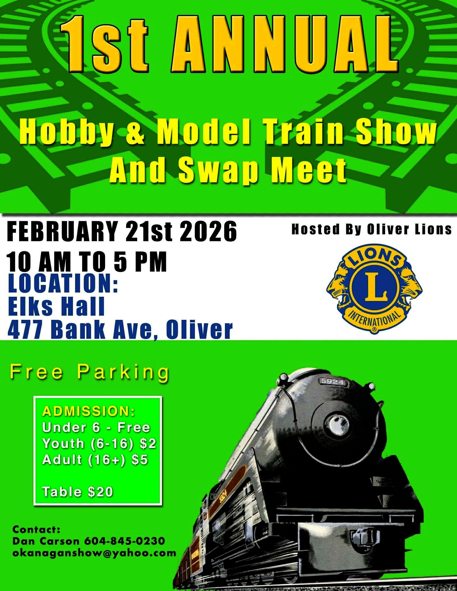Oliver 1st Annual Hobby And Model Train Show And Swap Meet